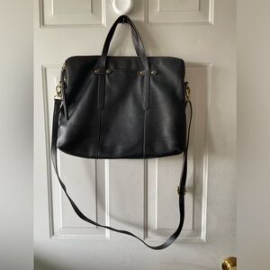Fossil leather black laptop bag